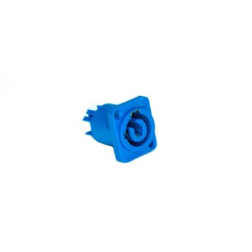 Conector alimentacion hembra chasis 2Polos + Tierra AZUL