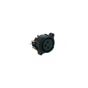 Conector XLR 3 polos hembra circuito impreso angular. (05295)